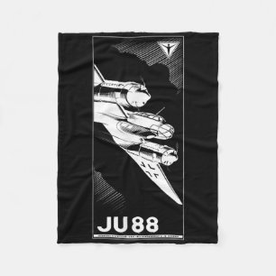 Ju 88 Ww2 German Plane Vintage 1941 Graphic Fleece Blanket