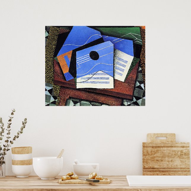 Juan Gris artwork, Guitar on a Table, Poster (Kitchen)
