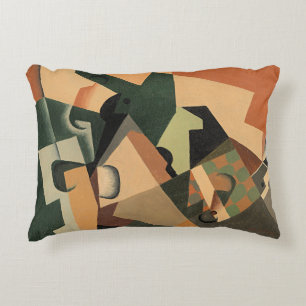 Juan Gris, Glass and Checkerboard, Decorative Cushion