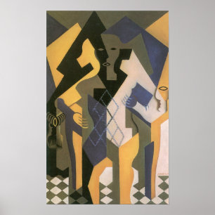 Juan Gris - Harlequin with table Poster
