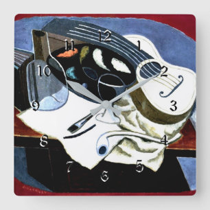 Juan Gris, Painter's Table, famous painting, Square Wall Clock