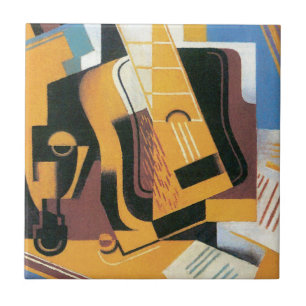 Juan Gris - Photograph of The Guitar Abstract Art Tile