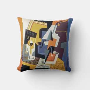 Juan Gris - Violin and Glass - Abstract Art Cushion