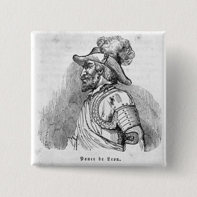 Juan Ponce de Leon 15 Cm Square Badge (Front)
