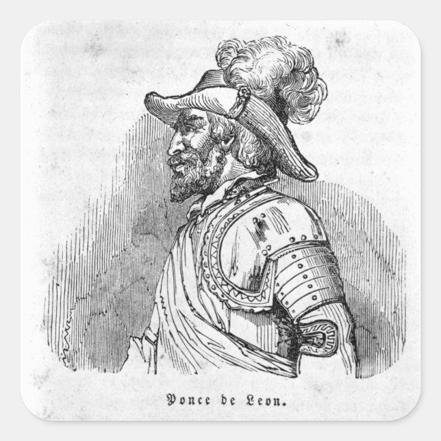 Juan Ponce de Leon Square Sticker (Front)