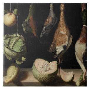 Juan Sanchez Cotan - Still Life with Game Fowl Ceramic Tile