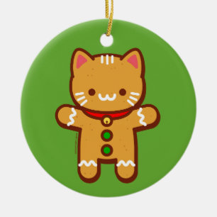 JubbyCats Christmas Ornament - Gingerbread cat