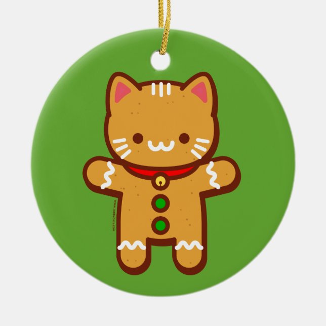 JubbyCats Christmas Ornament - Gingerbread cat (Front)