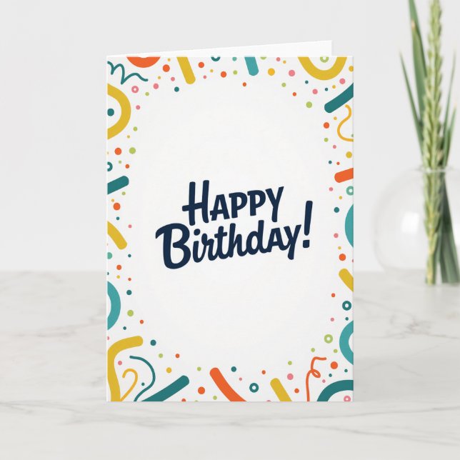 Jubilant Abstract Birthday Card (Front)
