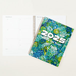 Jubilant-Blue & Green Floral Customisable 2025 Planner