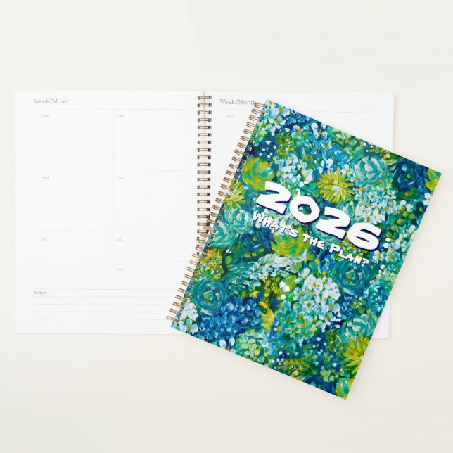 Jubilant-Blue & Green Floral Customizable Planner (Display)