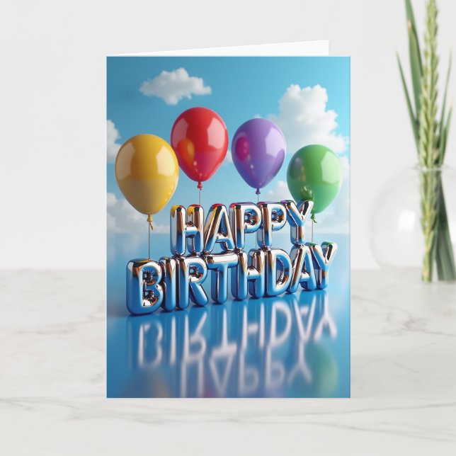 Jubilant Chrome Birthday Card (Front)