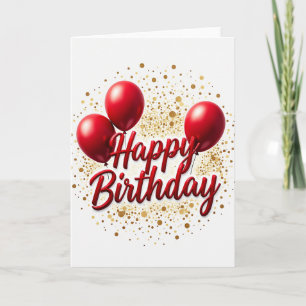 Jubilant Crimson Script Card