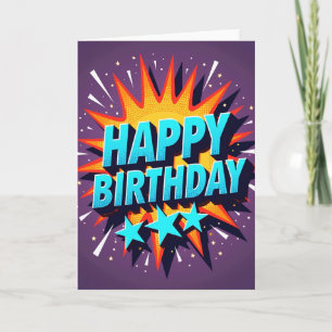 Jubilant Starburst Birthday Card