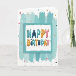 Jubilant Teal 3D Letter Card