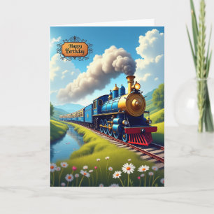 Jubilant Train Birthday Card