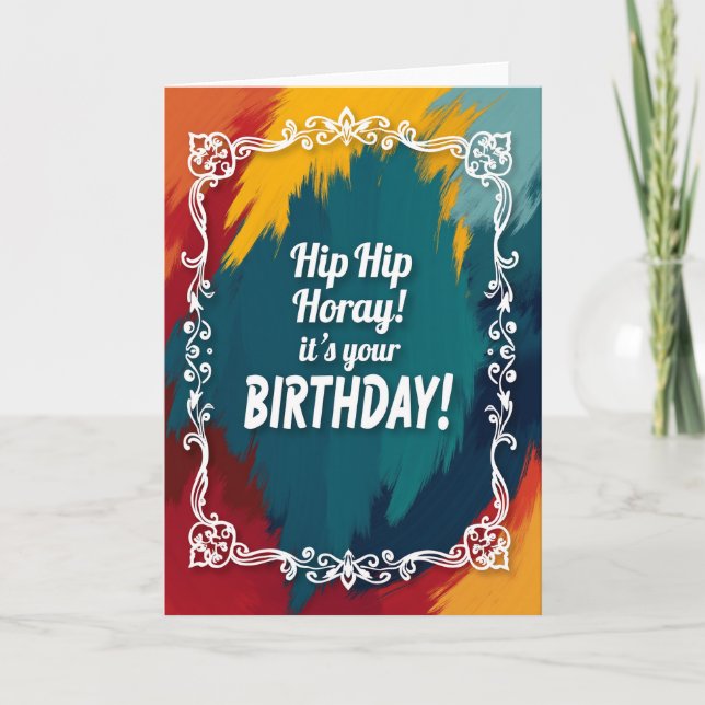 Jubilant Typography Birthday Card (Front)