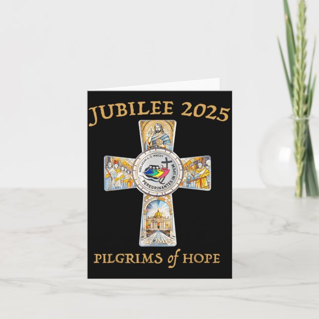 Jubilee 2025 Catholic Christian Lgrims Cross Jesus Card (Front)