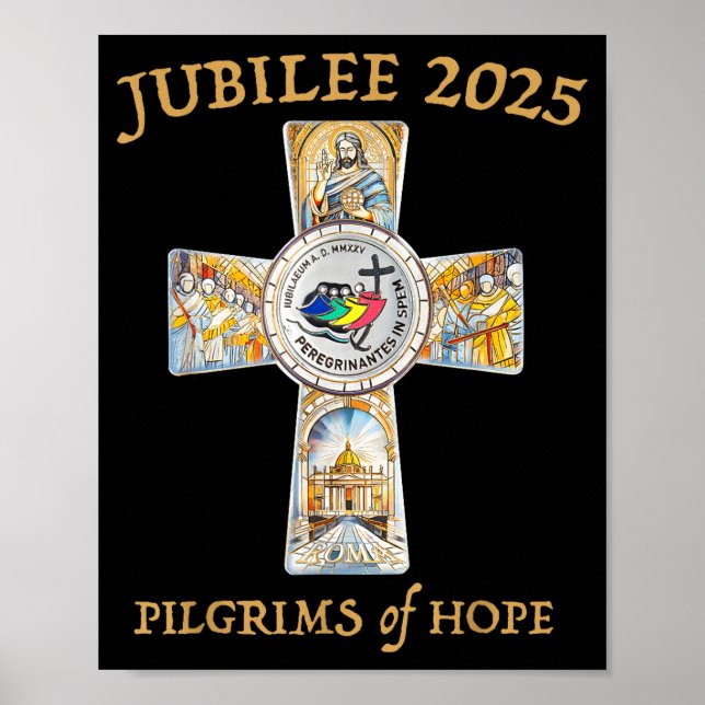 Jubilee 2025 Catholic Christian Lgrims Cross Jesus Poster (Front)