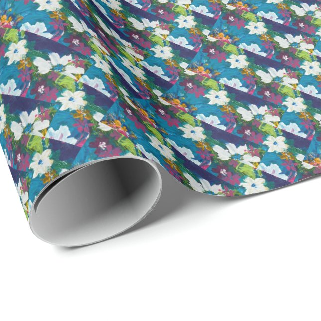 Jubilee Blue Pattern  Wrapping Paper (Roll Corner)