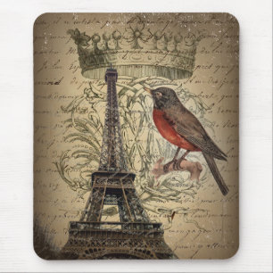 jubilee crown french bird paris eiffel tower mouse pad