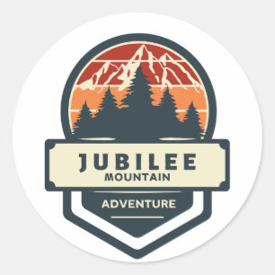 Jubilee mountain peak climbing and hiking classic round sticker