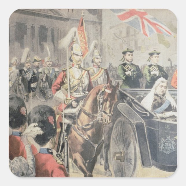 Jubilee of the Queen of England Square Sticker (Front)