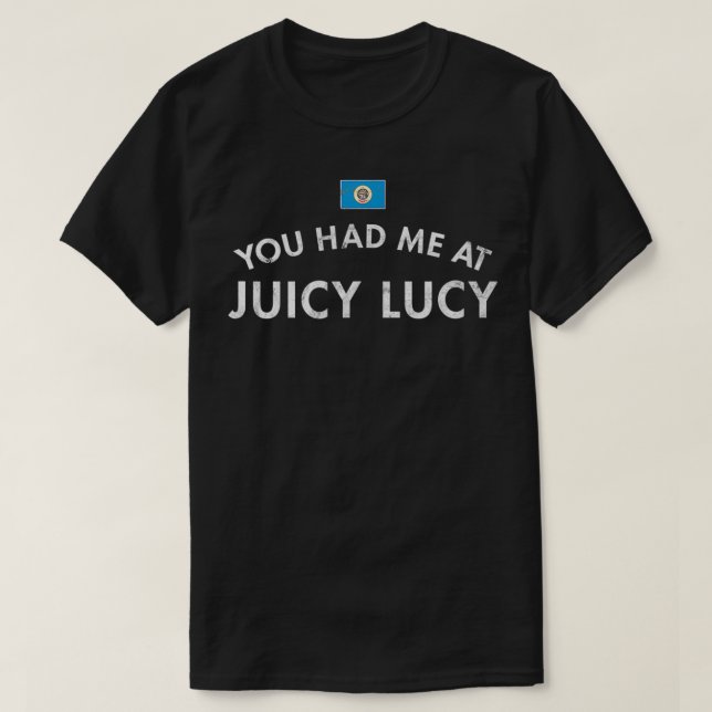 Jucy Juicy Lucy Cheeseburger Minneapolis Minnesota T-Shirt (Design Front)