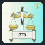Judaica 12 Tribes Israel Dan Art Square Sticker<br><div class="desc">You are viewing The Lee Hiller Design Collection. Apparel,  Gifts & Collectibles Lee Hiller Photography or Digital Art Collection. You can view her Nature photography at http://HikeOurPlanet.com/ and follow her hiking blog within Hot Springs National Park.</div>