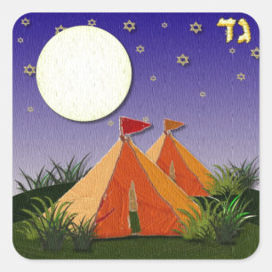 Judaica 12 Tribes Israel Gad Square Sticker