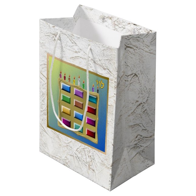 Judaica 12 Tribes Of Israel Art Levi Gift Bag (Front Angled)