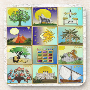 Judaica 12 Tribes Of Israel Art Panels Coaster