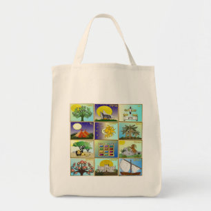 Judaica 12 Tribes Of Israel Art Panels Tote Bag
