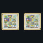 Judaica 12 Tribes Of Israel Art Print Gold Finish Cufflinks<br><div class="desc">You are viewing The Lee Hiller Photography Art and Designs Collection of Home and Office Decor,  Apparel,  Gifts and Collectibles. The Designs include Lee Hiller Photography and Mixed Media Digital Art Collection. You can view her Nature photography at http://HikeOurPlanet.com/ and follow her hiking blog within Hot Springs National Park.</div>