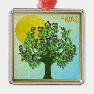 Judaica 12 Tribes Of Israel Asher Metal Tree Decoration