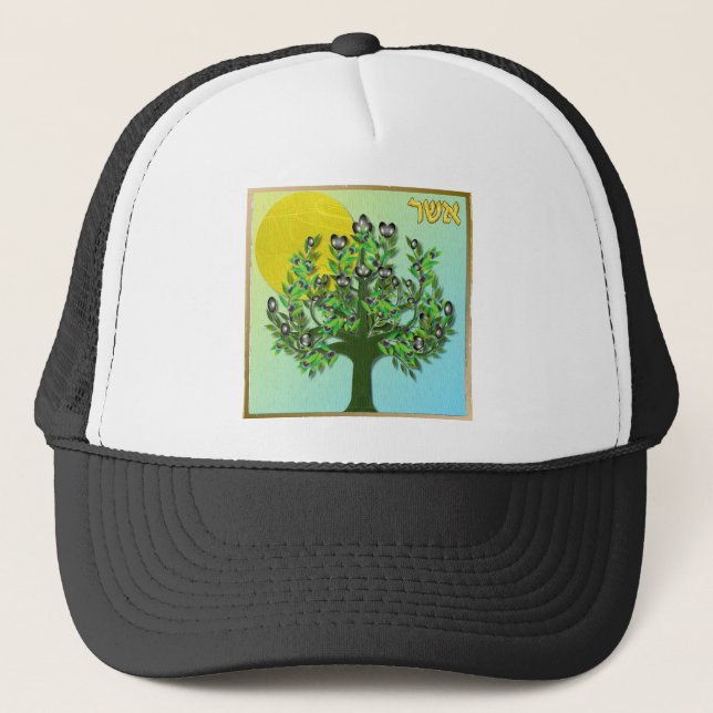 Judaica 12 Tribes Of Israel Asher Trucker Hat (Front)