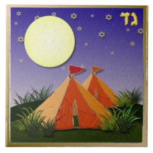 Judaica 12 Tribes Of Israel Gad Art Print Ceramic Tile