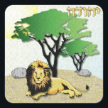 Judaica 12 Tribes Of Israel Judah Square Sticker<br><div class="desc">You are viewing The Lee Hiller Designs Collection of Home and Office Decor,  Apparel,  Gifts and Collectibles. The Designs include Lee Hiller Photography and Mixed Media Digital Art Collection. You can view her Nature photography at http://HikeOurPlanet.com/ and follow her hiking blog within Hot Springs National Park.</div>