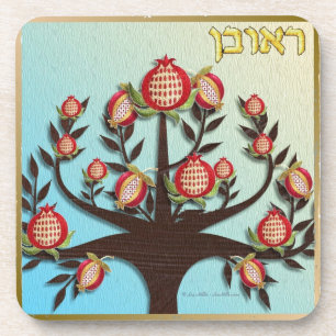 Judaica 12 Tribes Of Israel Reuben Coaster