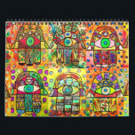 Judaica Hamsa 12-Month Calendar<br><div class="desc">Sandra Silberzweig - HAMSA - Original Art Print (copyright</div>
