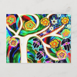 Judaica Hamsa Ivory Tree Of Life Postcard
