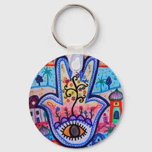 JUDAICA HAMSA SUN EYE PROTECTION KEY RING