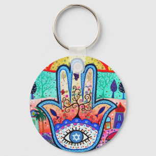 JUDAICA HAMSA SUN EYE PROTECTION KEY RING