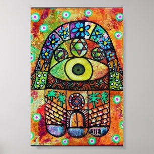JUDAICA HAMSA THE CITY POSTER