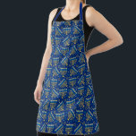 Judaica - Hanukkah Aprons - Menorah Art - Jewish<br><div class="desc">Customisable Aprons for Jewish Holidays - Chanukah Apron - Menorah Art - Blue - Beautiful - Cooking - Kitchen - Home and Family - Israel - Hanukkah - Holiday Giftware - Gifts</div>