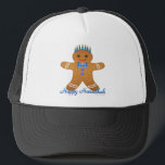 Judaica Hanukkah Gingerbread Man Menorah Trucker Hat<br><div class="desc">You are viewing The Lee Hiller Designs Collection of Home and Office Decor,  Apparel,  Gifts and Collectibles. The Designs include Lee Hiller Photography and Mixed Media Digital Art Collection. You can view her Nature photography at http://HikeOurPlanet.com/ and follow her hiking blog within Hot Springs National Park.</div>