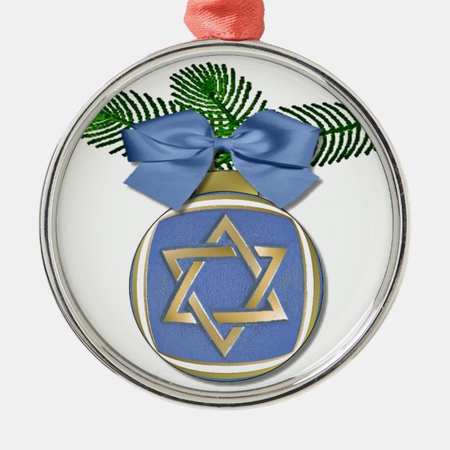 Judaica Hanukkah Star Of David Ornament Print (Front)