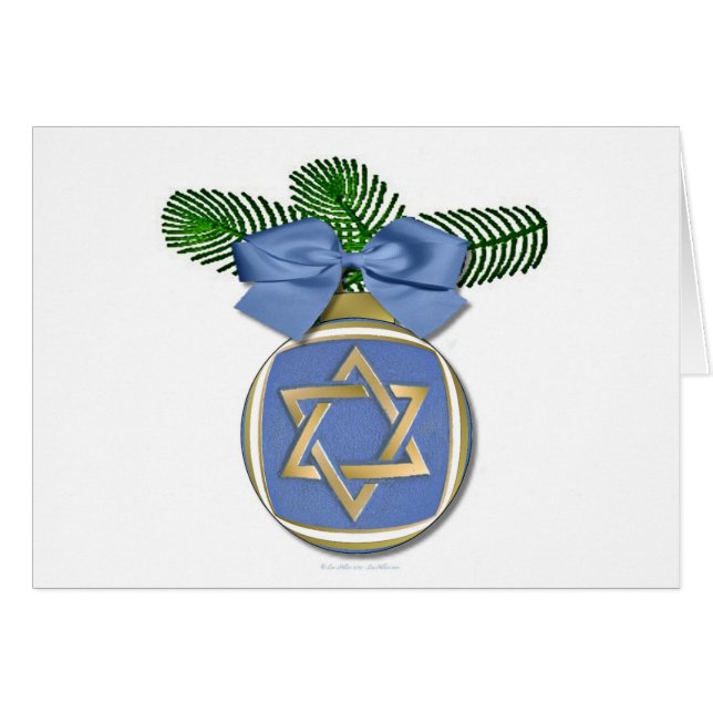 Judaica Hanukkah Star Of David Ornament Print (Front Horizontal)
