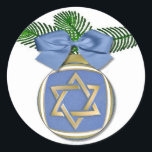 Judaica Hanukkah Star Of David Ornament Print Classic Round Sticker<br><div class="desc">You are viewing The Lee Hiller Designs Collection of Home and Office Decor,  Apparel,  Gifts and Collectibles. The Designs include Lee Hiller Photography and Mixed Media Digital Art Collection. You can view her Nature photography at http://HikeOurPlanet.com/ and follow her hiking blog within Hot Springs National Park.</div>