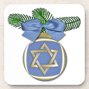 Judaica Hanukkah Star Of David Ornament Print Coaster